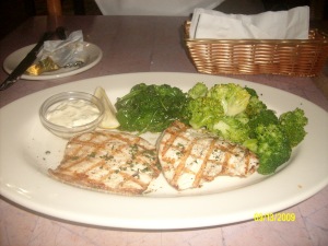 Grilled Mahi Mahi with steamed veggies--fed me for two days!